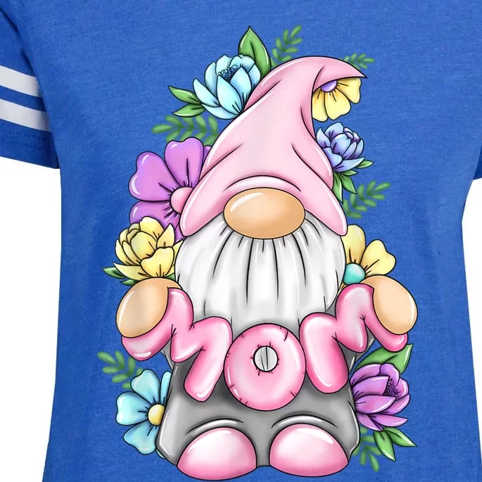 Cute Gnome Mom Happy Mother's Day Art Flower For Mom Gnomies Enza Ladies Jersey Football T-Shirt