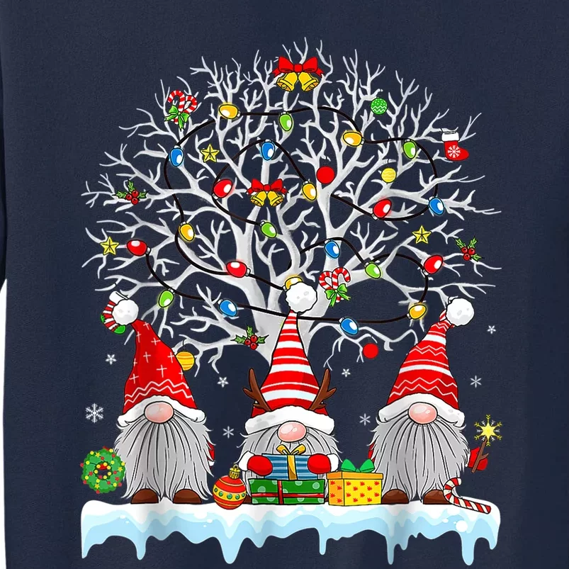 Cute Gnomes Merry Christmas Light Family Gnome Xmas Matching Tall Sweatshirt