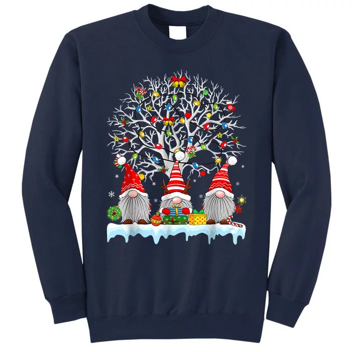 Cute Gnomes Merry Christmas Light Family Gnome Xmas Matching Tall Sweatshirt