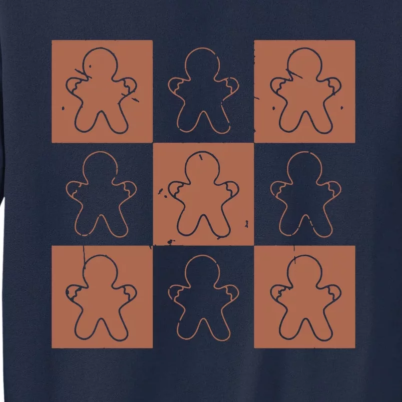 Checkered Gingerbread Man Retro Tall Sweatshirt