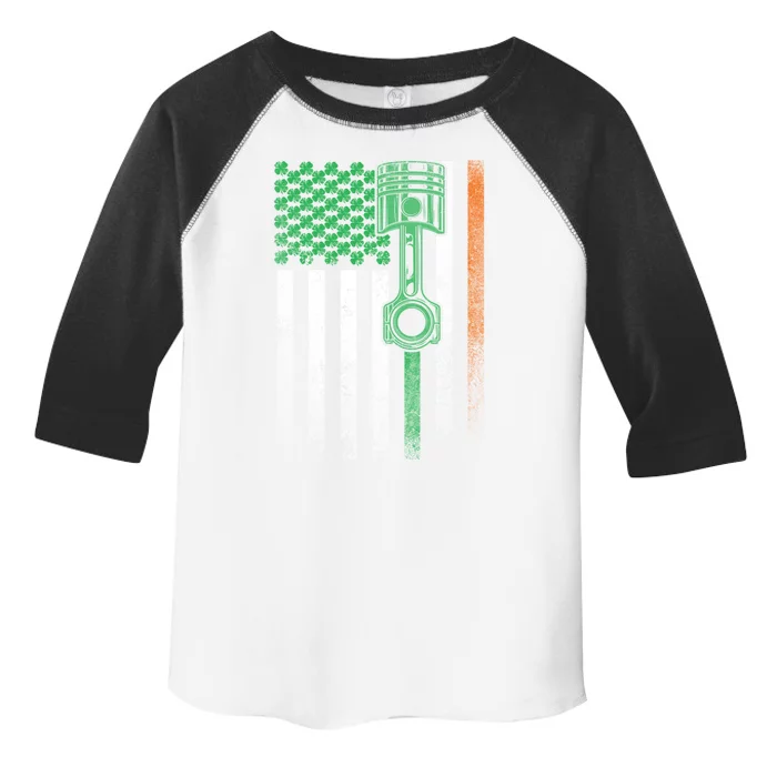 Car Guy Mechanic Gift St Patrick's Day Irish American Flag Cute Gift Toddler Fine Jersey T-Shirt