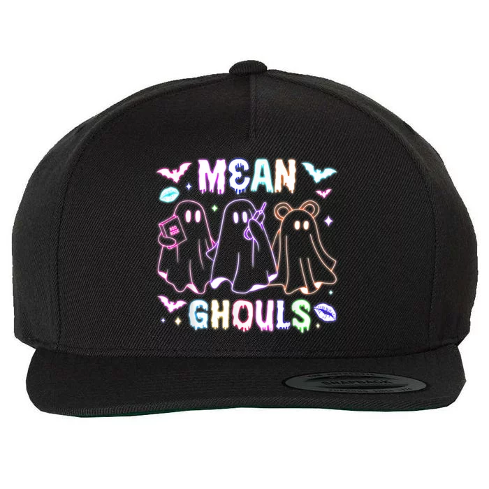 Cute Ghost Mean Ghouls Funny Halloween Costume Spooky Season Wool Snapback Cap