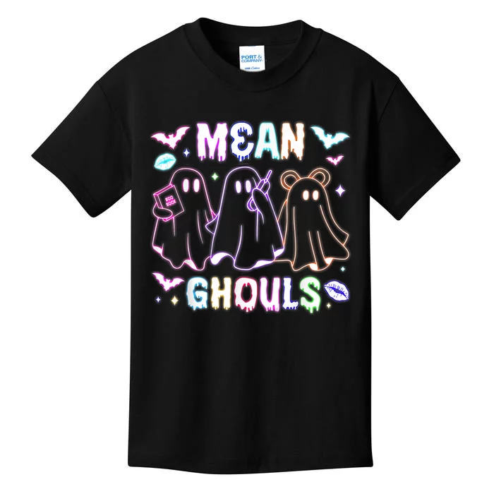 Cute Ghost Mean Ghouls Funny Halloween Costume Spooky Season Kids T-Shirt