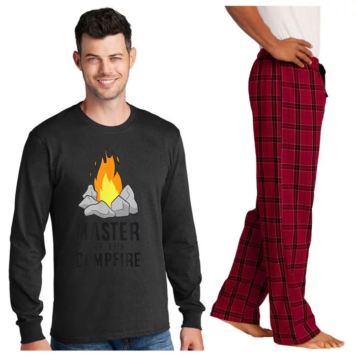 Camper Gift Master Of The Campfire Outdoor Camping Long Sleeve Pajama Set