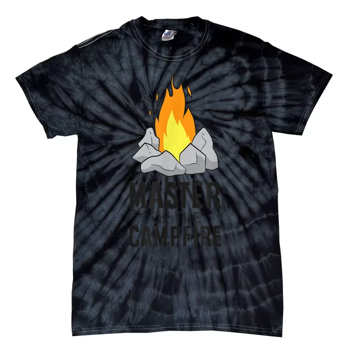 Camper Gift Master Of The Campfire Outdoor Camping Tie-Dye T-Shirt