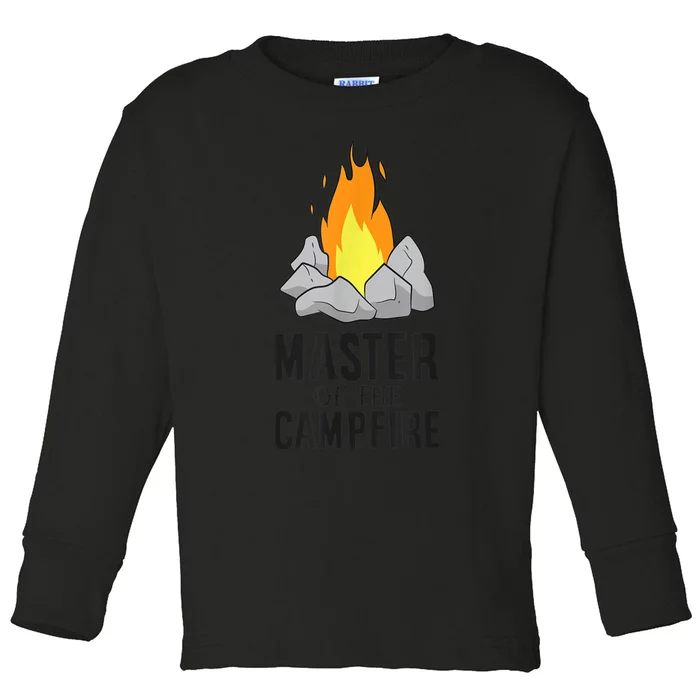 Camper Gift Master Of The Campfire Outdoor Camping Toddler Long Sleeve Shirt