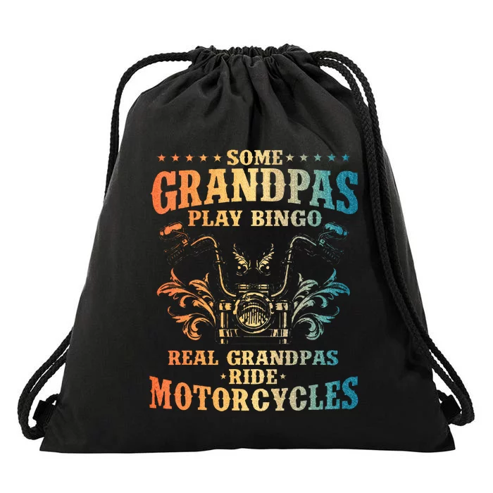 Cool Grandpa Motorcycle Design For Biker Motorbike Drawstring Bag