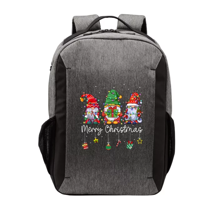 Cute Gnomes Merry Christmas Light Family Gnome Xmas Matching Vector Backpack