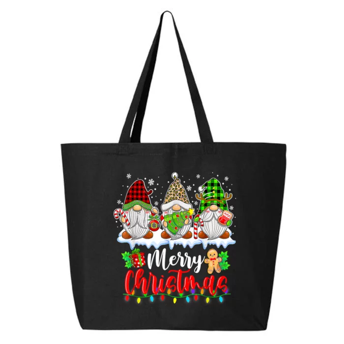 Cute Gnomes Merry Christmas Light Family Gnome Xmas Matching 25L Jumbo Tote