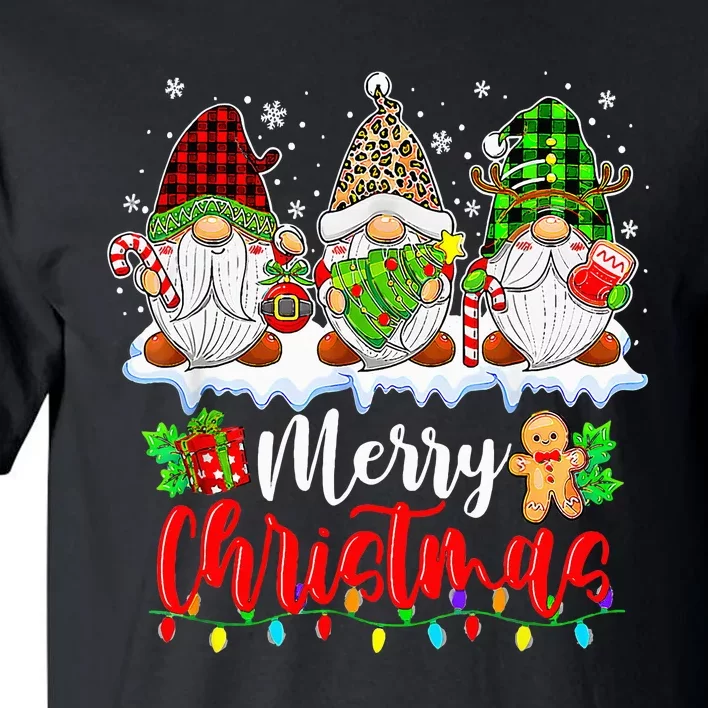 cute gnomes merry christmas light family gnome xmas matching Tall T-Shirt