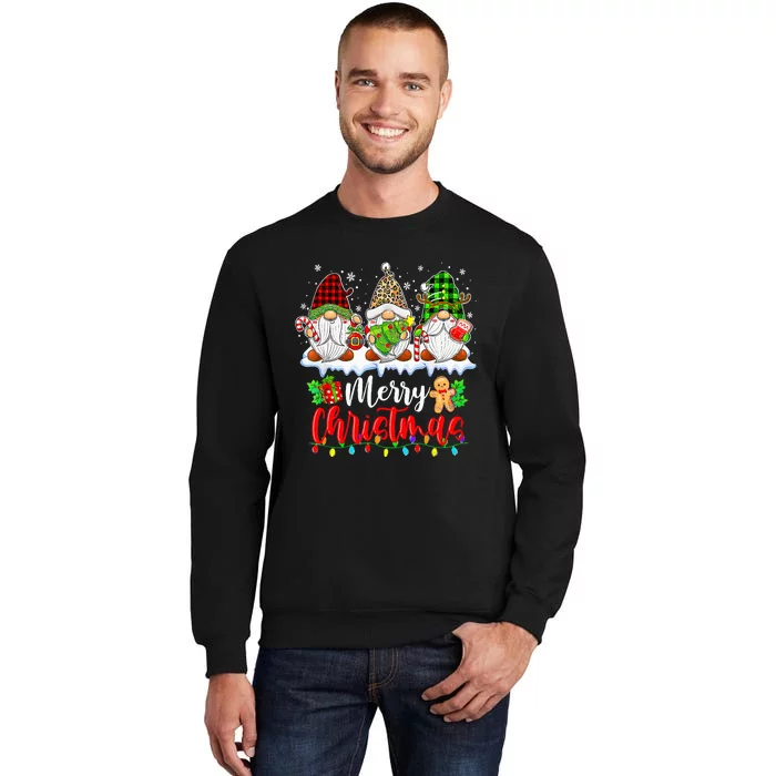 cute gnomes merry christmas light family gnome xmas matching Tall Sweatshirt