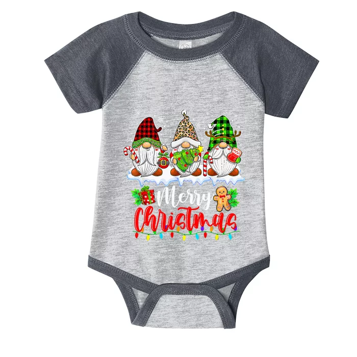 cute gnomes merry christmas light family gnome xmas matching Infant Baby Jersey Bodysuit