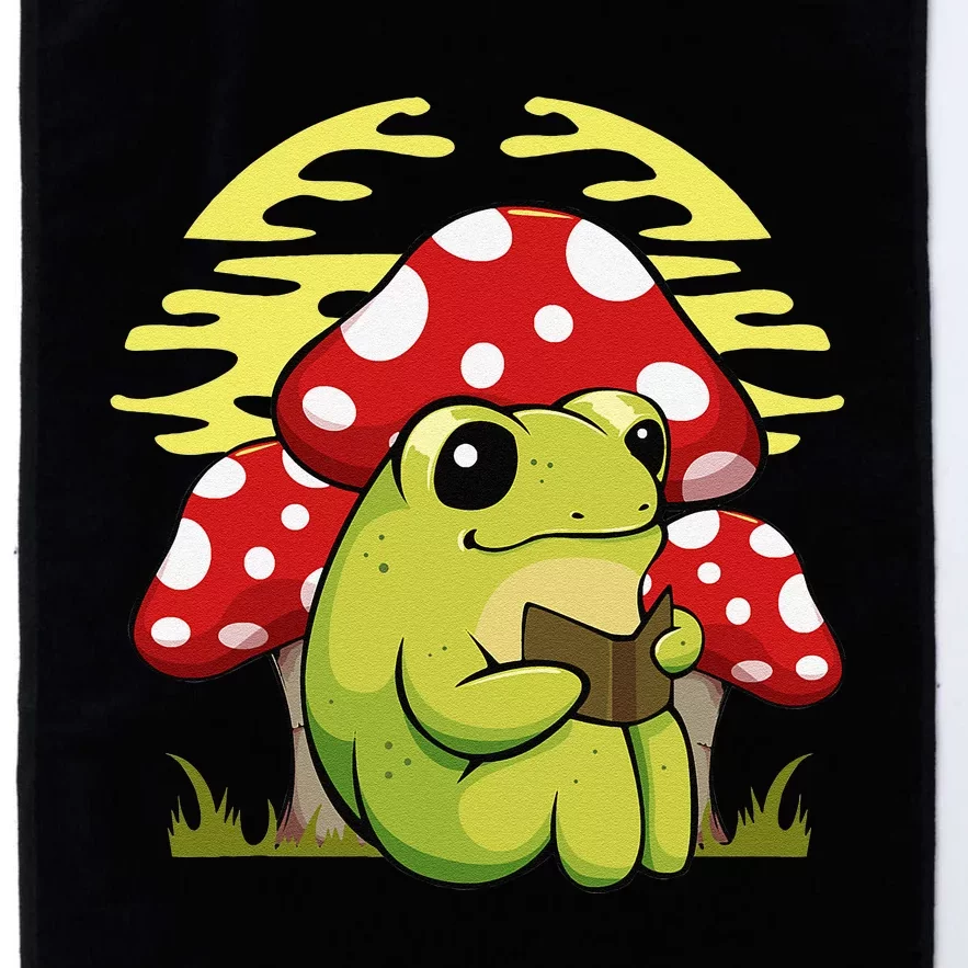 Cottagecore Goblincore Mushroom Frog Mycologist Book Reader Platinum Collection Golf Towel