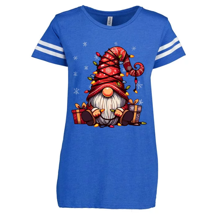 Cute Gnome Matching Outfit Family Merry Christmas Enza Ladies Jersey Football T-Shirt