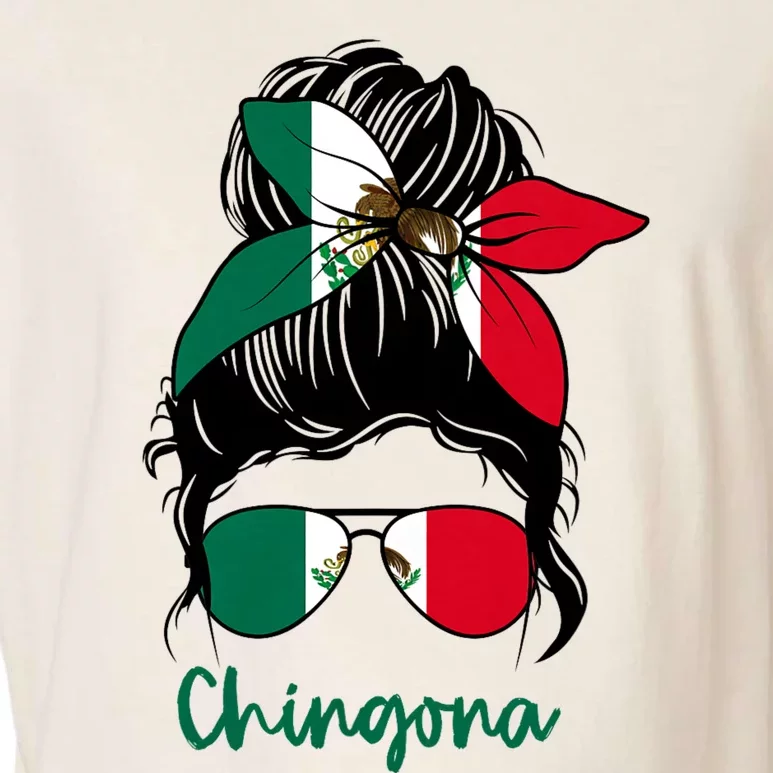 Chingona Girl Mexico Girl Mexican Mexicana Garment-Dyed Women's Muscle Tee