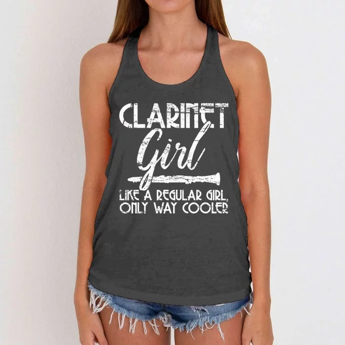 Clarinet Girl Music Instrument Funny Vintage Gift Women's Knotted Racerback Tank