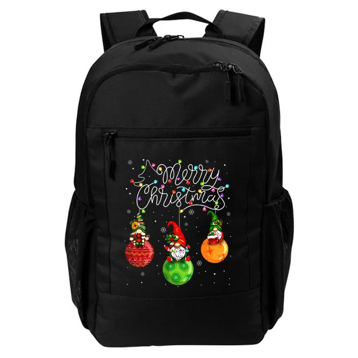 Cute Gnomes Merry Christmas Light Family Gnome Daily Commute Backpack