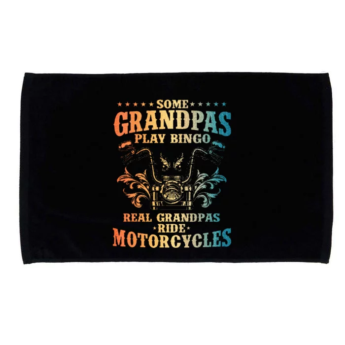 Cool Grandpa Motorcycle Design For Biker Motorbike Microfiber Hand Towel