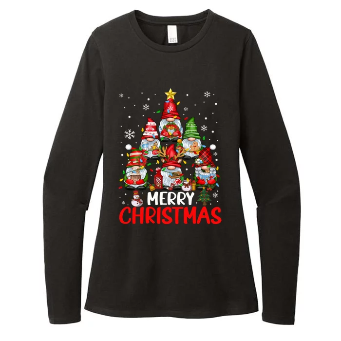 Cute Gnomes Merry Christmas Light Family Gnome Xmas Matching Womens CVC Long Sleeve Shirt