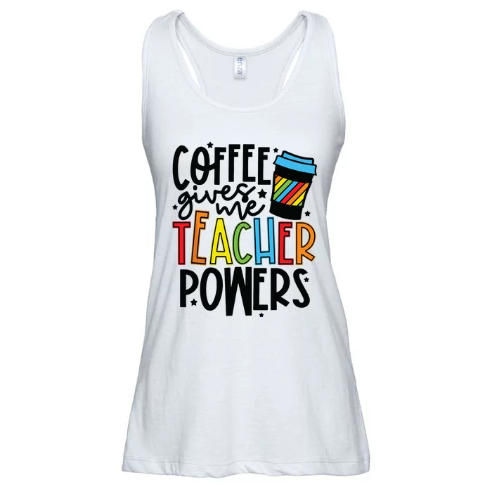 Coffee Gives Me Teacher Powers Funny Teacher School Coffee Ladies Essential Flowy Tank