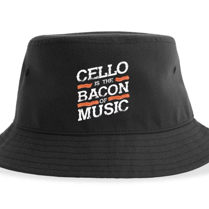 Cellist Gift Musical Instrument Cello Is The Bacon Of Music Sustainable Bucket Hat