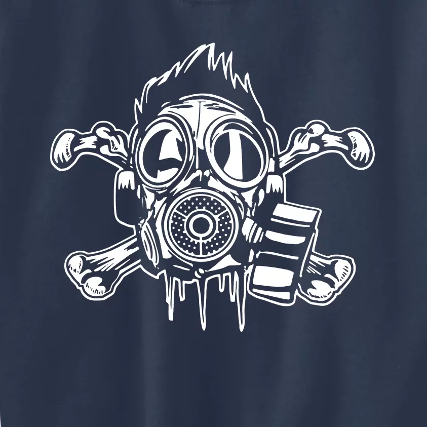 Crossbones Gas Mask Guy Kids Sweatshirt