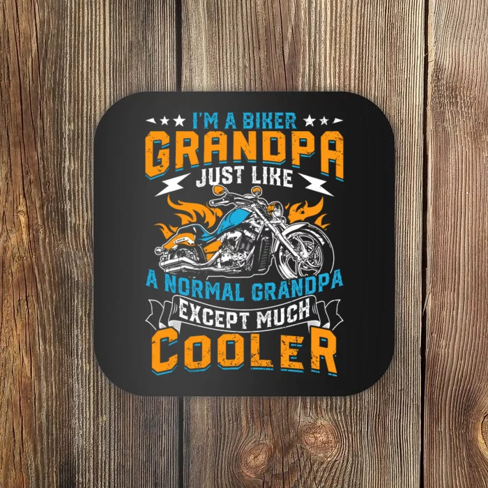 Cool Grandpa Motorcycle Gift Idea Coaster