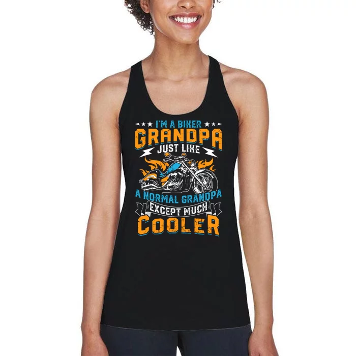 Cool Grandpa Motorcycle Gift Idea Women's Racerback Tank