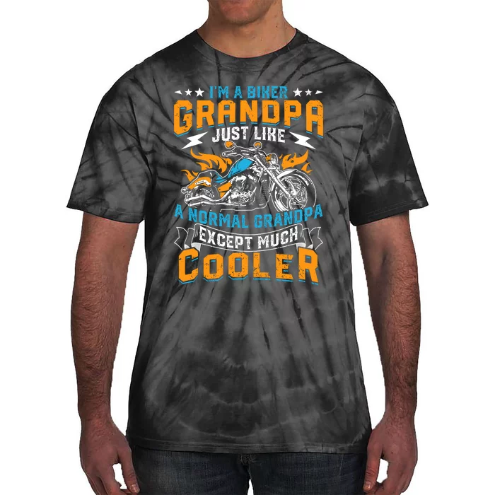 Cool Grandpa Motorcycle Gift Idea Tie-Dye T-Shirt