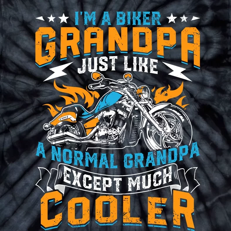 Cool Grandpa Motorcycle Gift Idea Tie-Dye T-Shirt