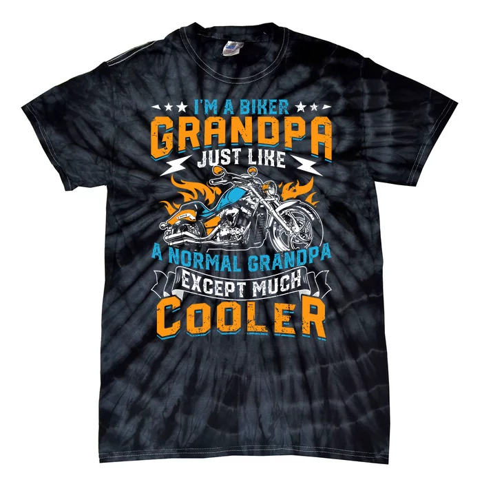 Cool Grandpa Motorcycle Gift Idea Tie-Dye T-Shirt