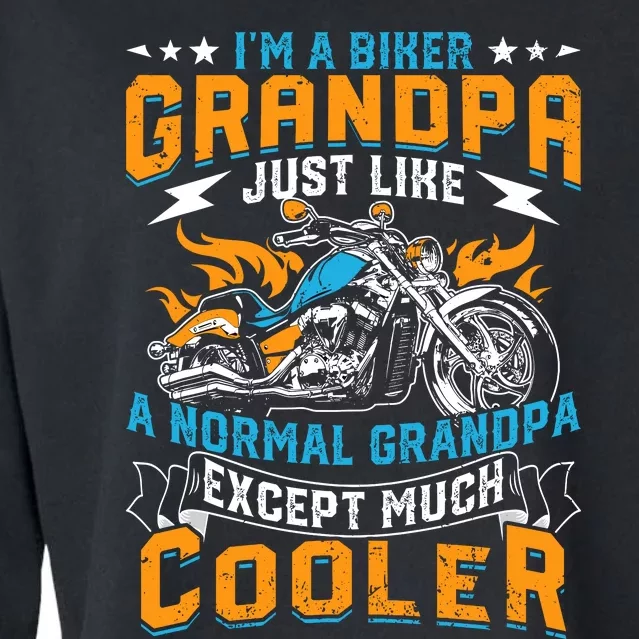 Cool Grandpa Motorcycle Gift Idea Cropped Pullover Crew