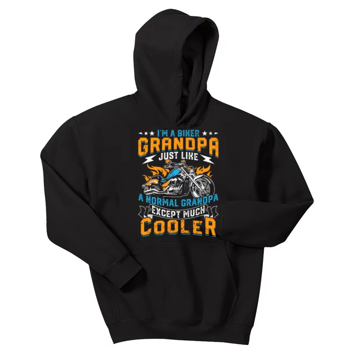 Cool Grandpa Motorcycle Gift Idea Kids Hoodie