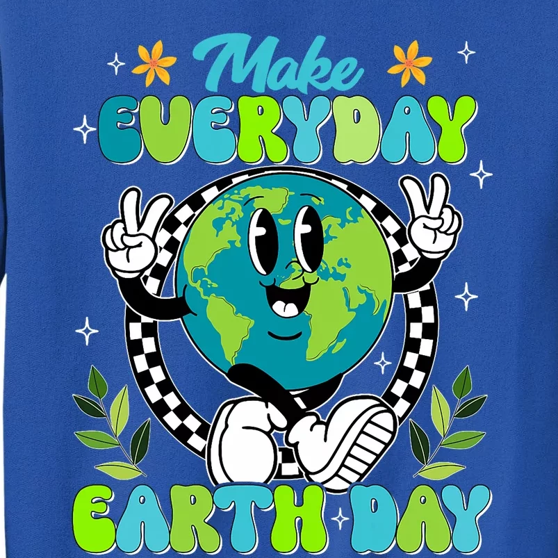 Cute Groovy Make Everyday Earth Day Classroom Teachers Tall Sweatshirt