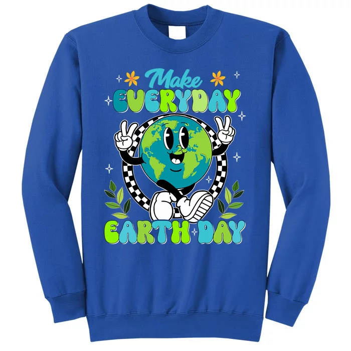 Cute Groovy Make Everyday Earth Day Classroom Teachers Tall Sweatshirt