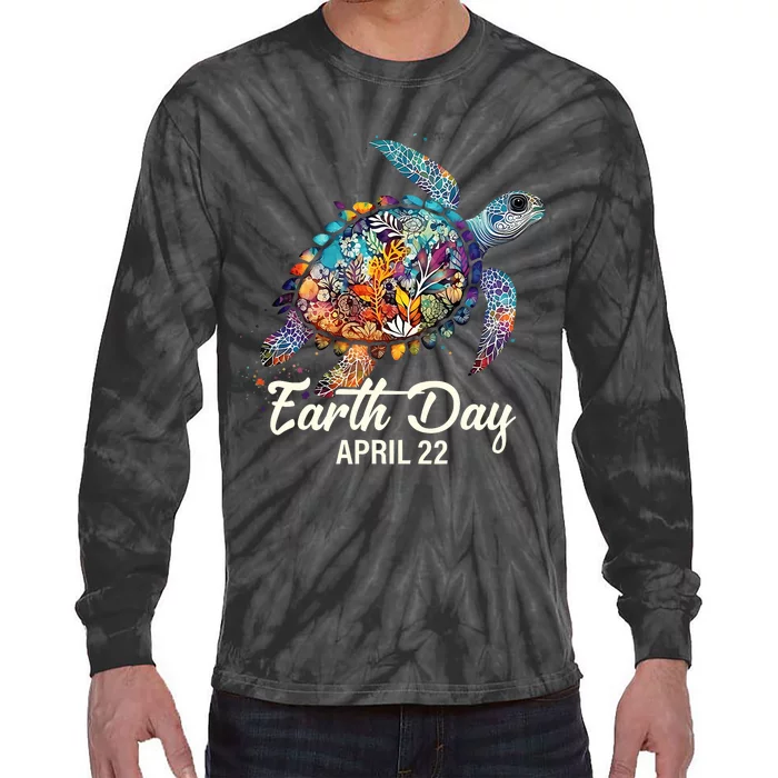 Cute Groovy Make Everyday Earth Day Classroom Teachers Tie-Dye Long Sleeve Shirt