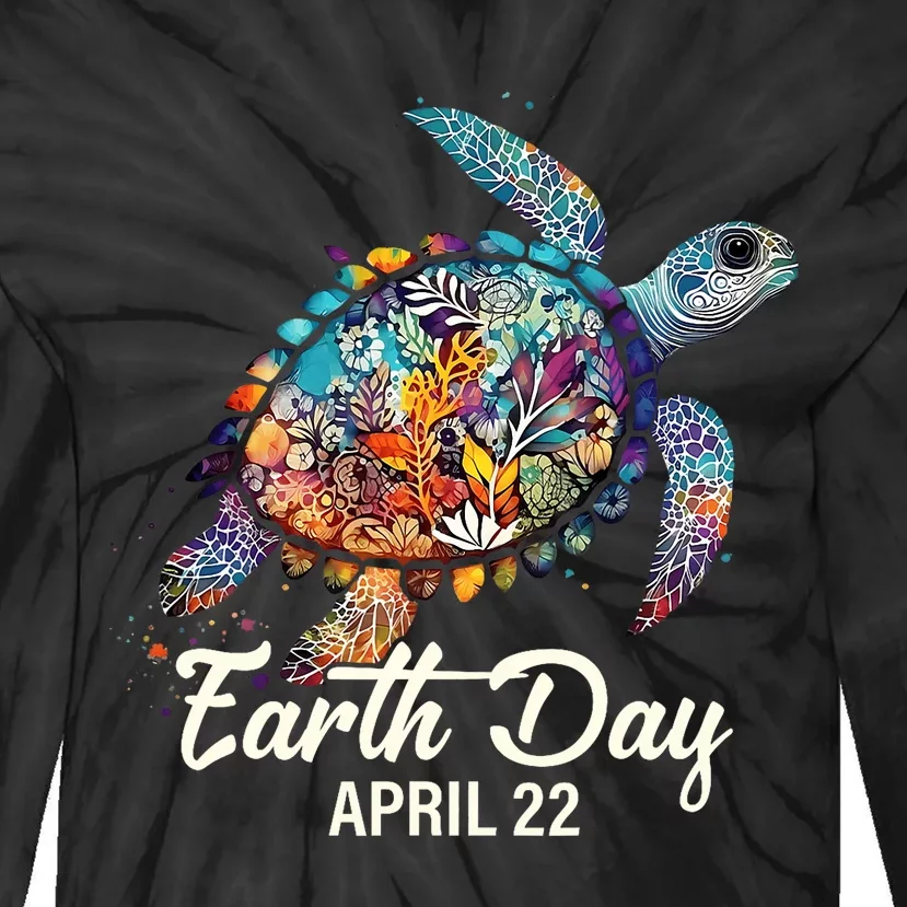 Cute Groovy Make Everyday Earth Day Classroom Teachers Tie-Dye Long Sleeve Shirt