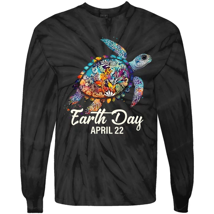 Cute Groovy Make Everyday Earth Day Classroom Teachers Tie-Dye Long Sleeve Shirt