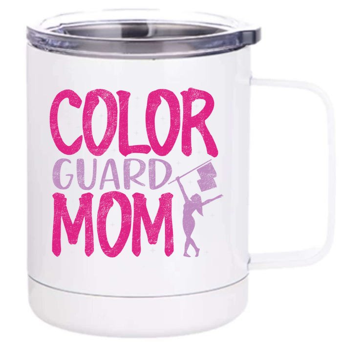 Color Guard Mom Gift Marching Band School Mommy Mother Tee Cute Gift Front & Back 12oz Stainless Steel Tumbler Cup