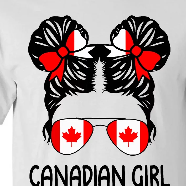 Canadian Girl Messy Hair Canada Pride Patriotic Tall T-Shirt