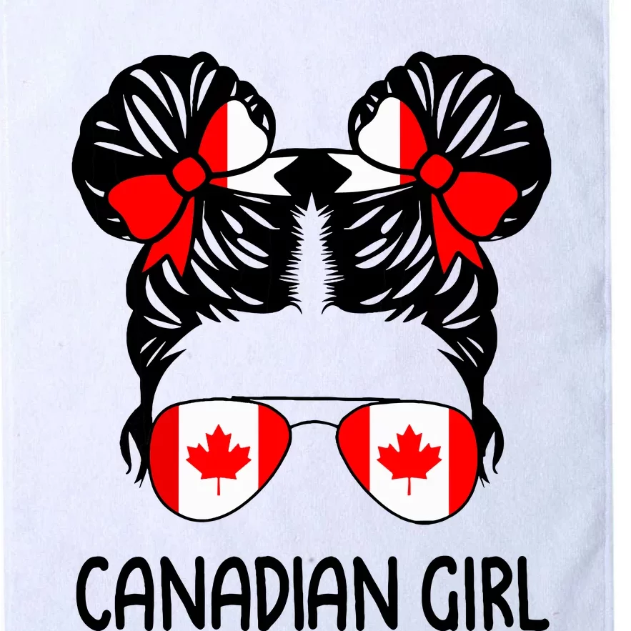 Canadian Girl Messy Hair Canada Pride Patriotic Platinum Collection Golf Towel