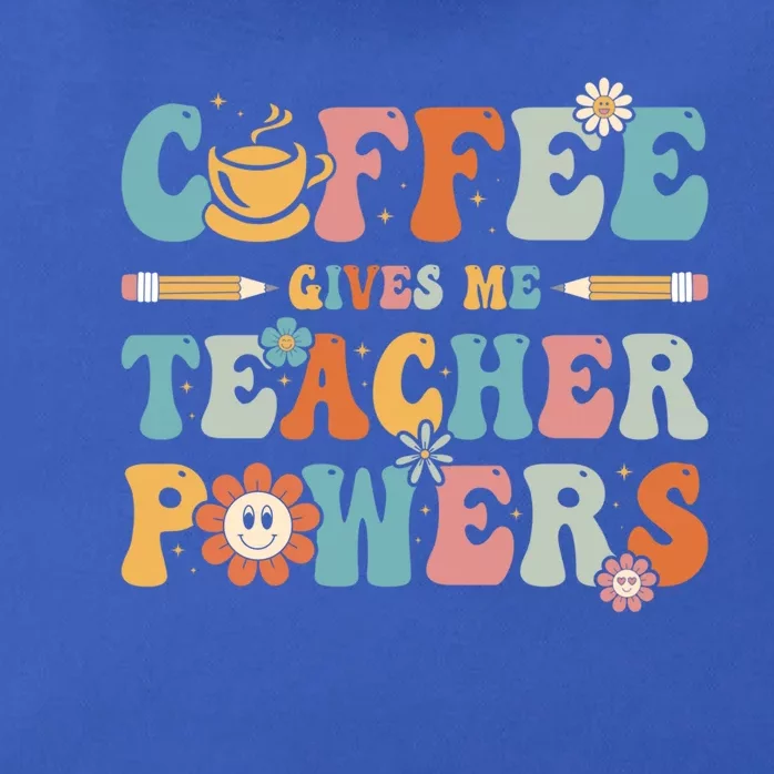 Coffee Gives Me Teacher Powers Groovy Kindergarten Teacher Cool Gift Zip Tote Bag