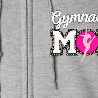 Cute Gymnastics Mom Gymnast Leopard Print Mothers Day Full Zip Hoodie