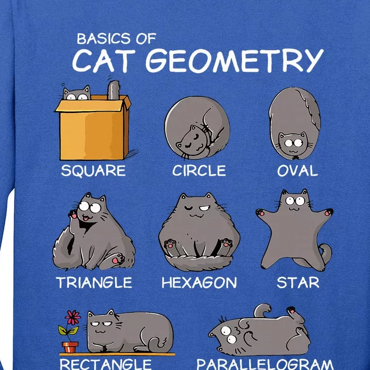 Cat Geometry Math Funny Cat Gifts For Cat Dad Cat Mom Tall Long Sleeve T-Shirt