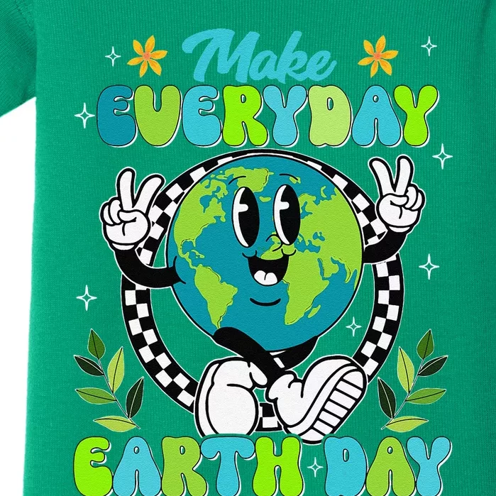 Cute Groovy Make Everyday Earth Day Classroom Teachers Baby Bodysuit