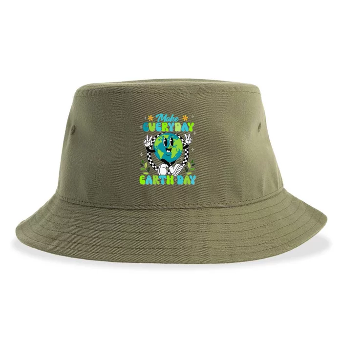 Cute Groovy Make Everyday Earth Day Classroom Teachers Sustainable Bucket Hat