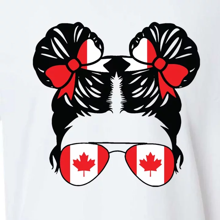 Canadian Girl Messy Hair Canada Pride Patriotic Sueded Cloud Jersey T-Shirt