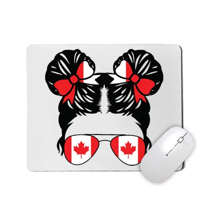 Canadian Girl Messy Hair Canada Pride Patriotic Mousepad