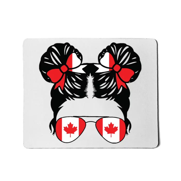 Canadian Girl Messy Hair Canada Pride Patriotic Mousepad