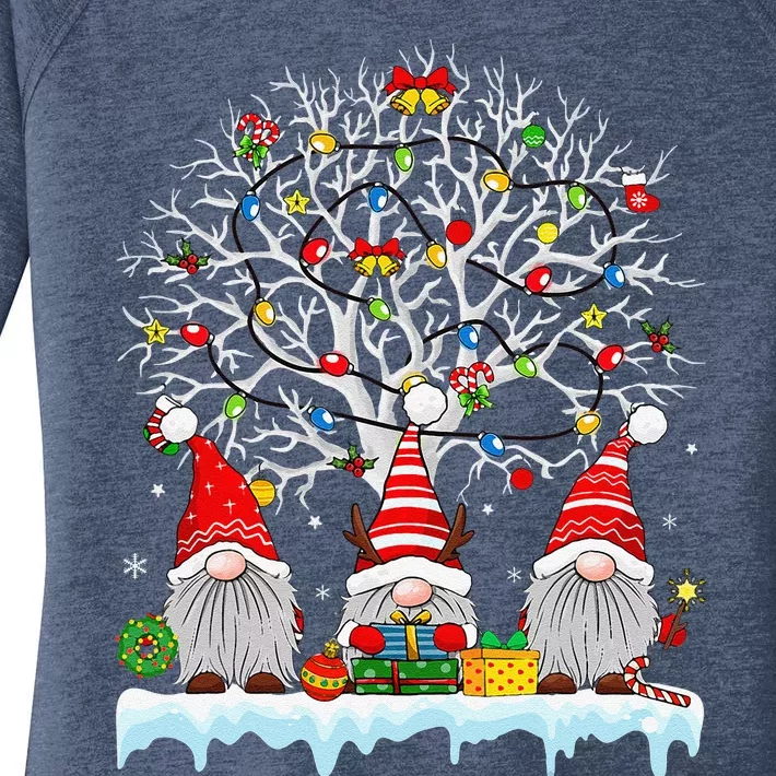 Cute Gnomes Merry Christmas Light Family Gnome Xmas Matching Women's Perfect Tri Tunic Long Sleeve Shirt